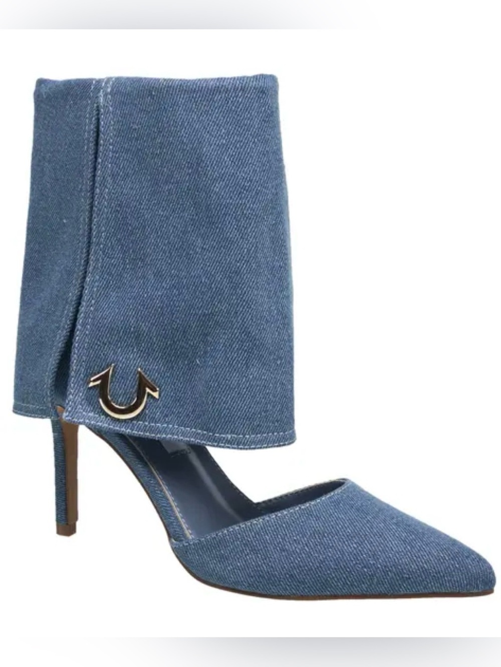 True Religion Denim Pointed Toe Ankle Boots - Light Blue

Her Foldover Cuff Heel